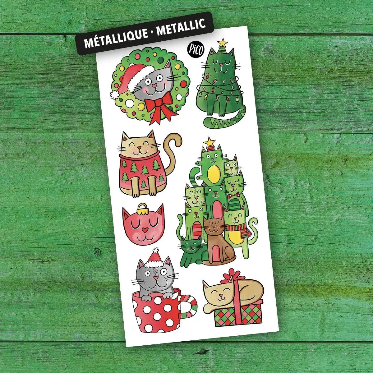 Tatouages Pico Tatoo Chatpin de Noel
